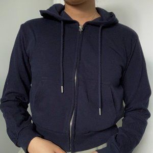 super cute Garage cropped navy zip-up!!